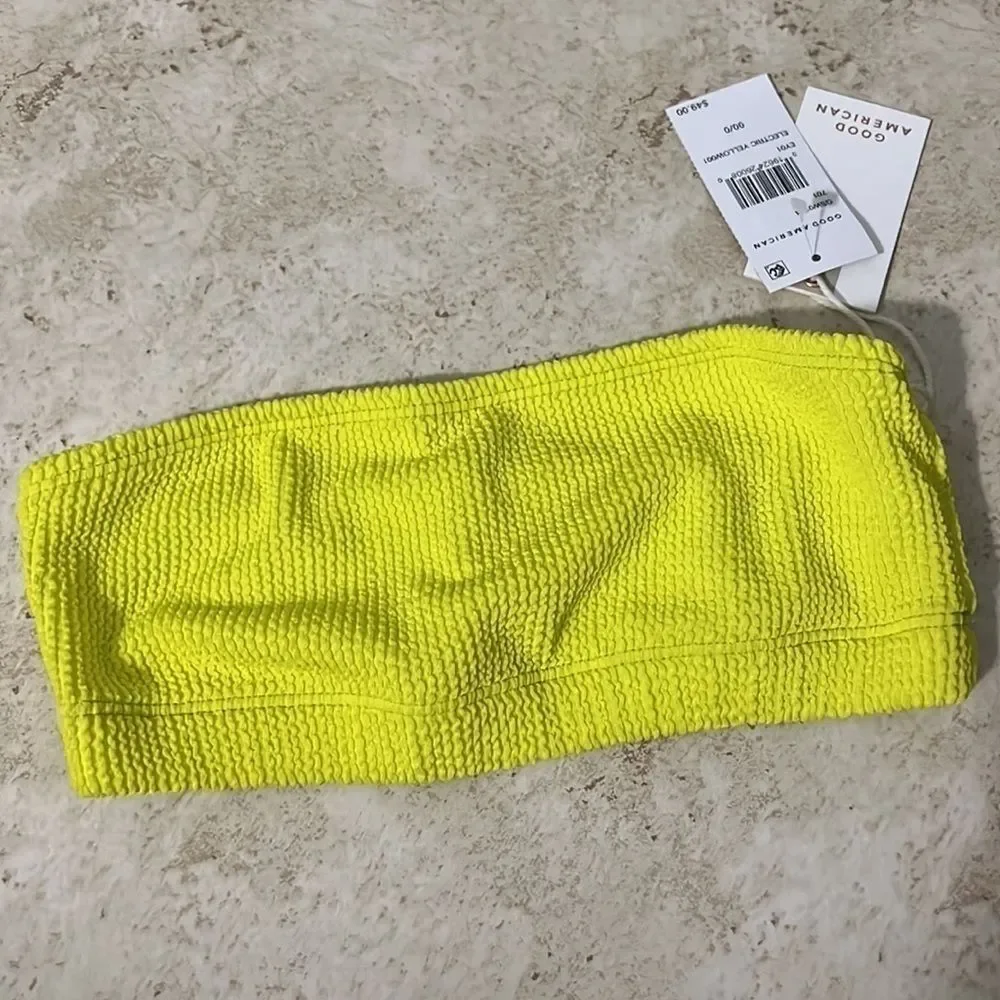 Good American Crinkle Basic Bandeau size 0/00 NWT
